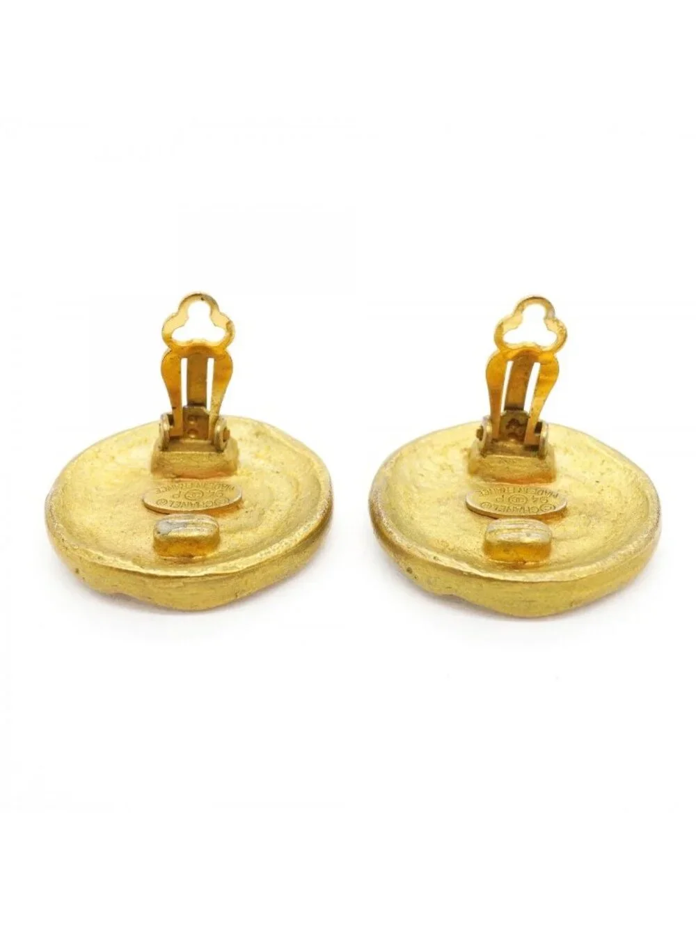 Chanel Earrings Vintage CC Logo Gold Plated